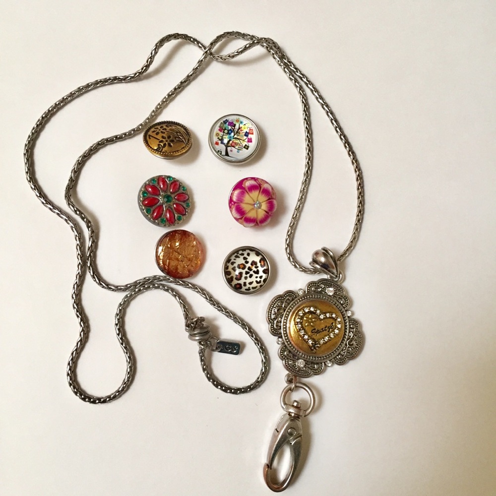 💖Ginger Snaps Lanyard ID Badge Necklace + 7 Snaps